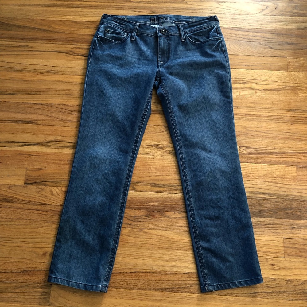 DL1961 Kate cropped straight leg jeans ankle stretch blue 32